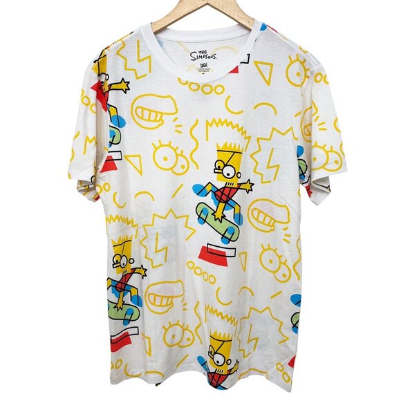 Bart Simpson Skateboarding Abstract Graphic T-Shirt Medium - Picture 1 of 8